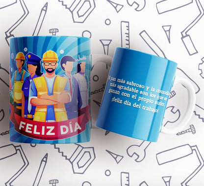 15 Tazas día del trabajador frases