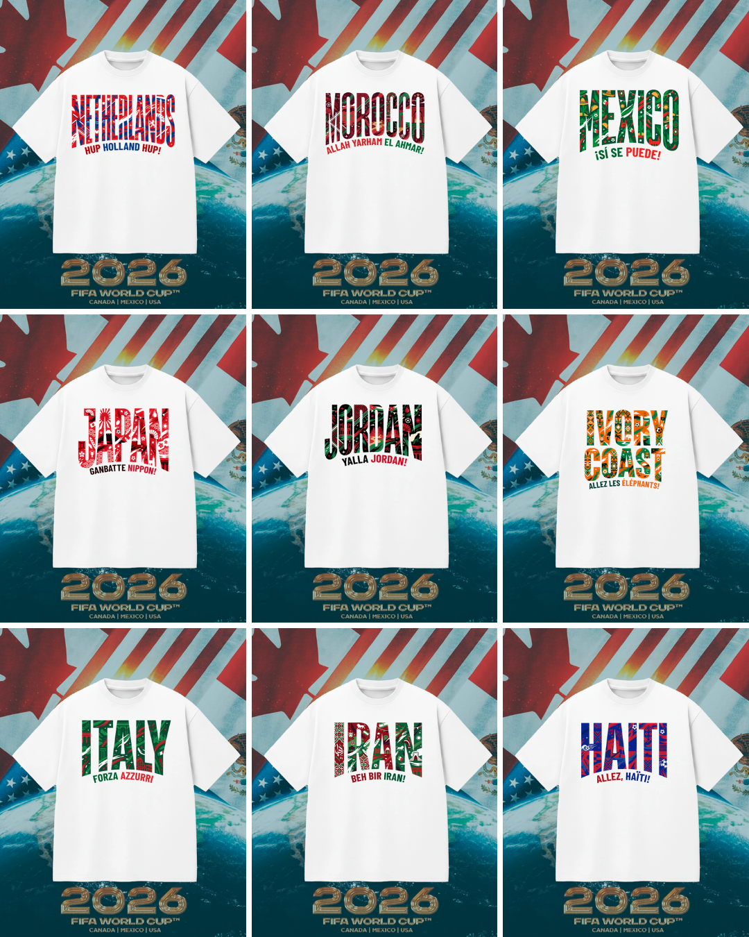 44 Camisas Mundial 2026 Países