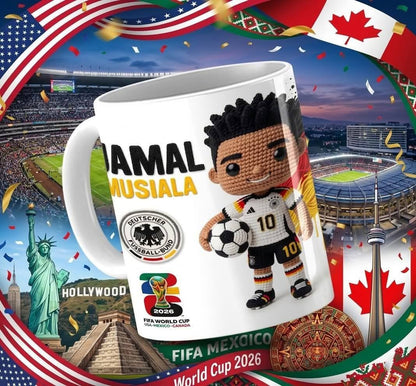 15 Tazas Jugadores Crochet Mundial