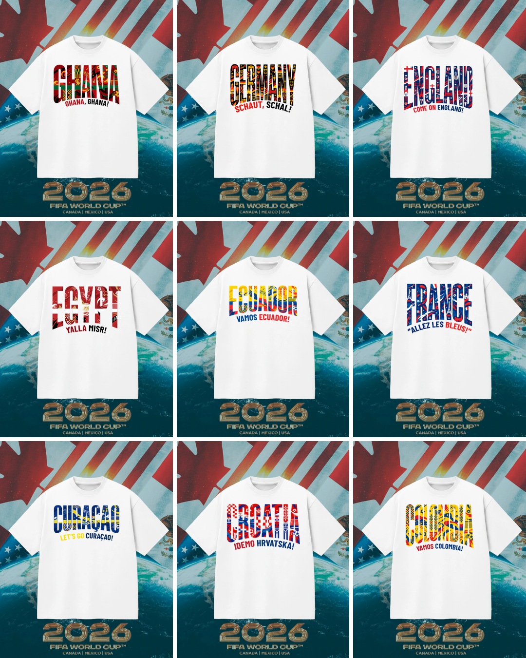 44 Camisas Mundial 2026 Países
