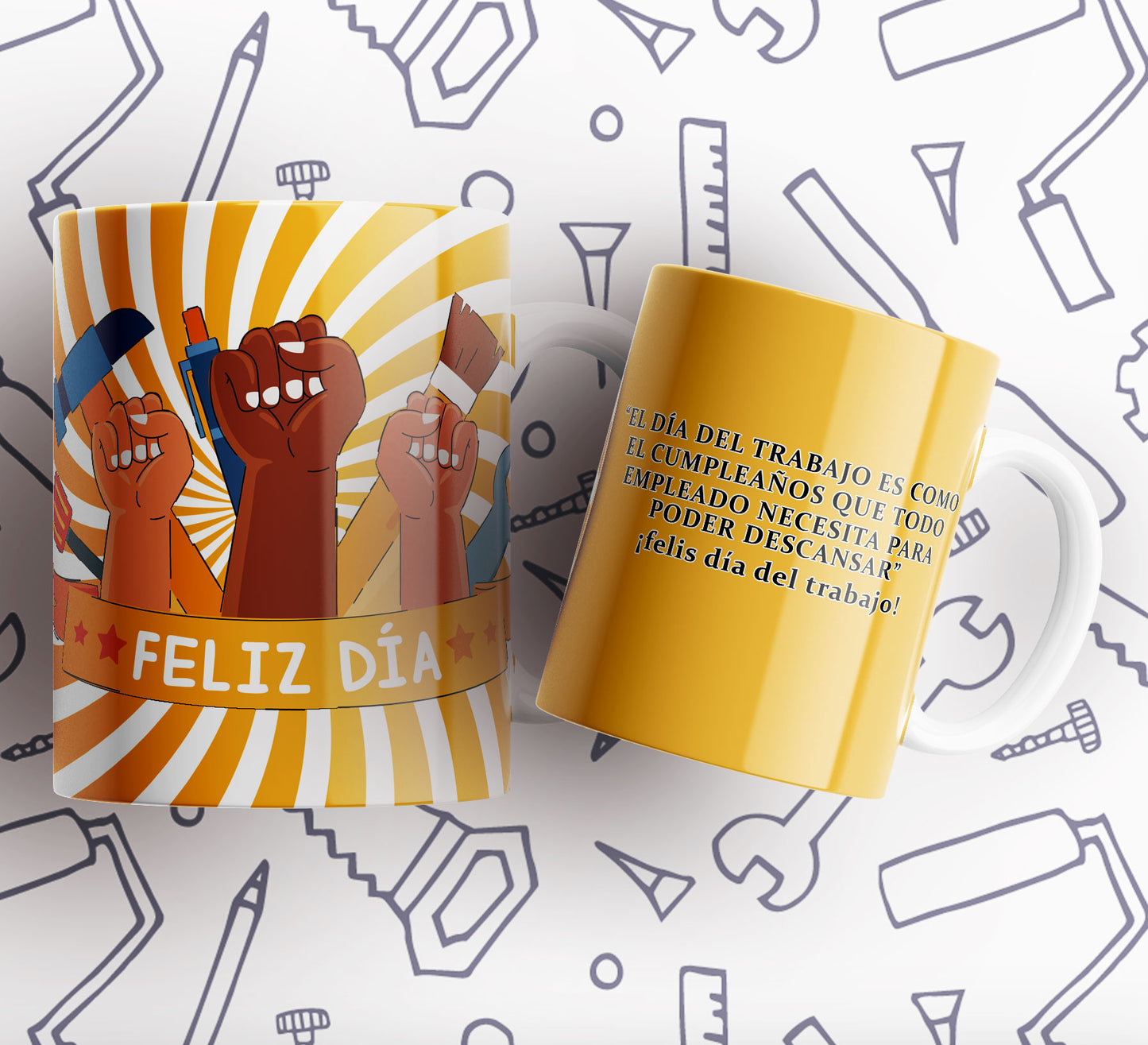 15 Tazas día del trabajador frases