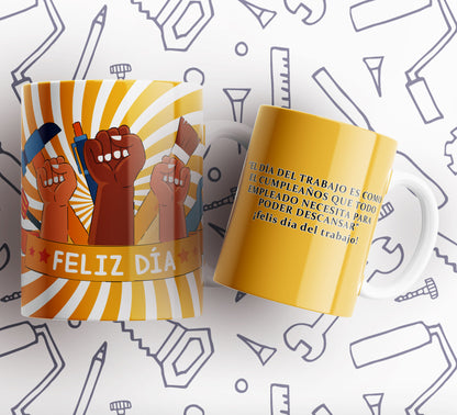15 Tazas día del trabajador frases