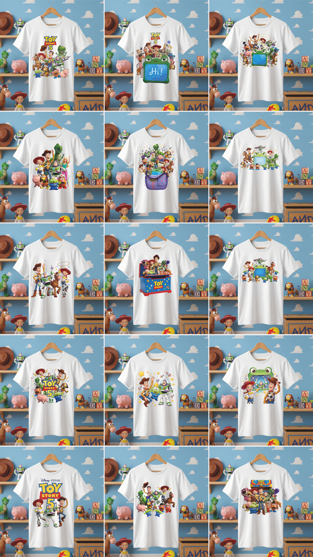 69 Camisas Toy Story 5