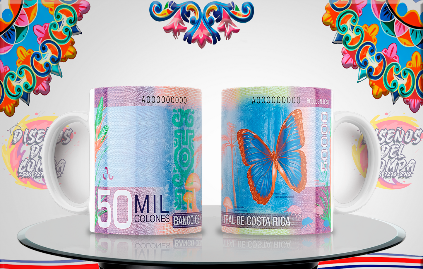 Cups Discontinued Banknotes Costa Rica