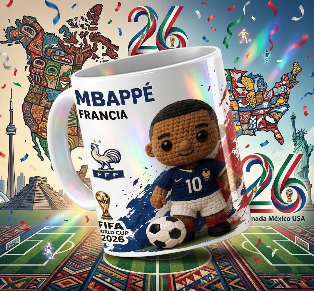 15 Tazas Jugadores Crochet Mundial