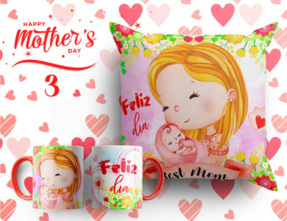 12 Tazas y Almohadas Madres