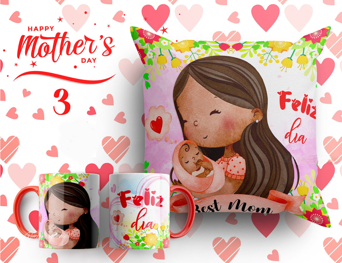 12 Tazas y Almohadas Madres