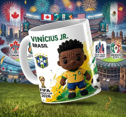 15 Tazas Jugadores Crochet Mundial