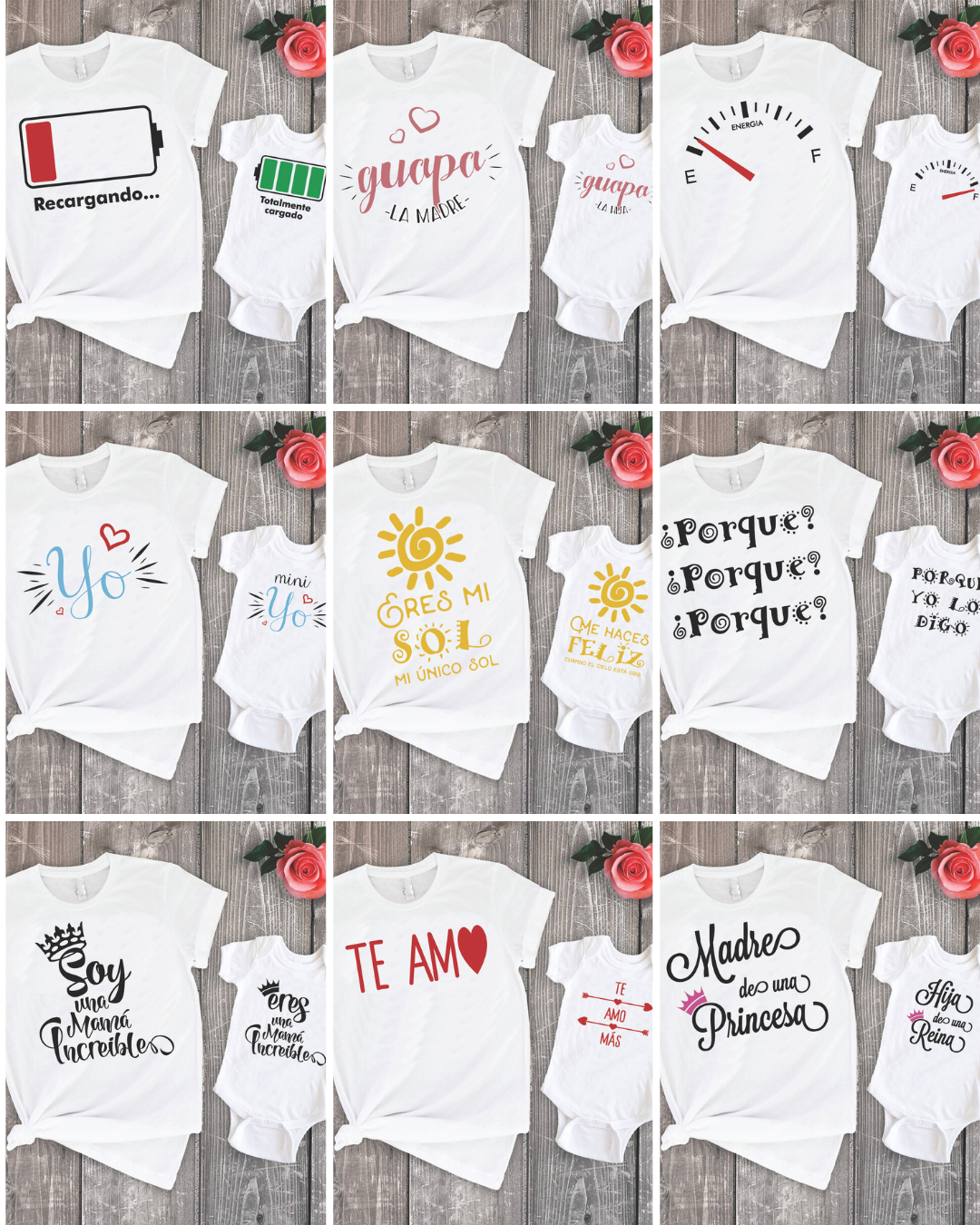 81 Camisas Mamá e Hijo-Hija Día de las madres