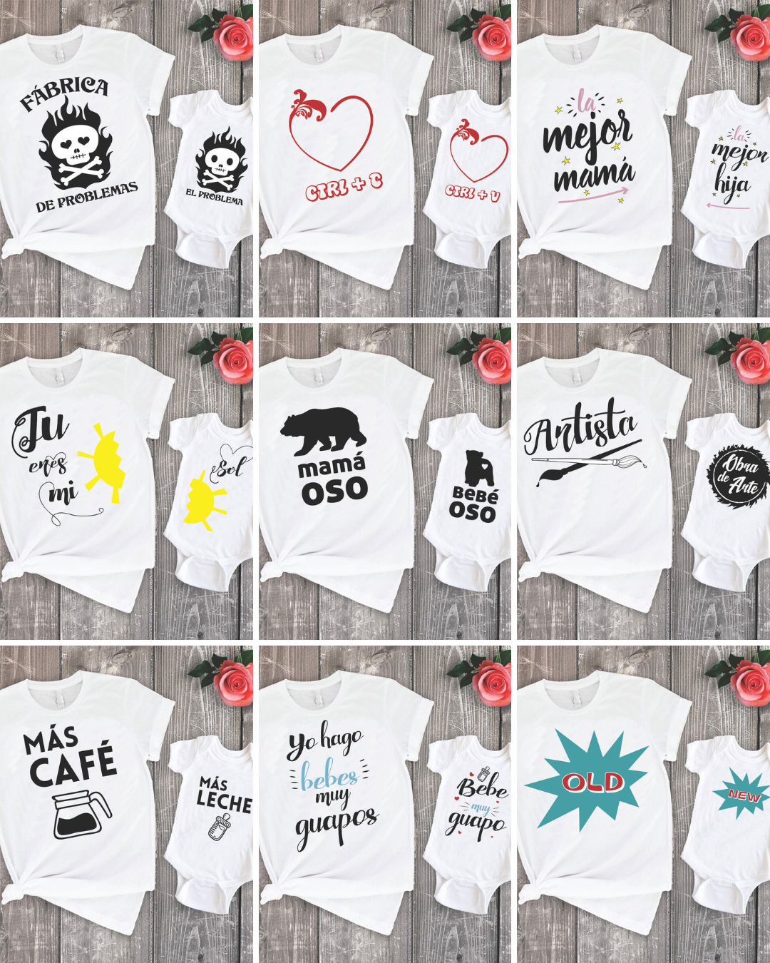 81 Camisas Mamá e Hijo-Hija Día de las madres