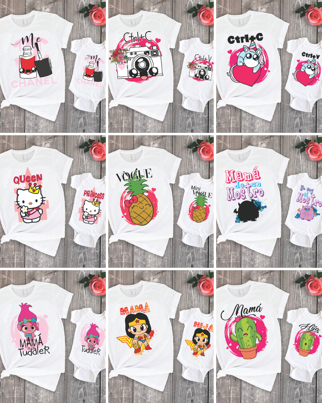 81 Camisas Mamá e Hijo-Hija Día de las madres