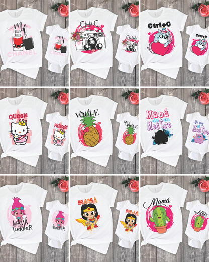81 Camisas Mamá e Hijo-Hija Día de las madres