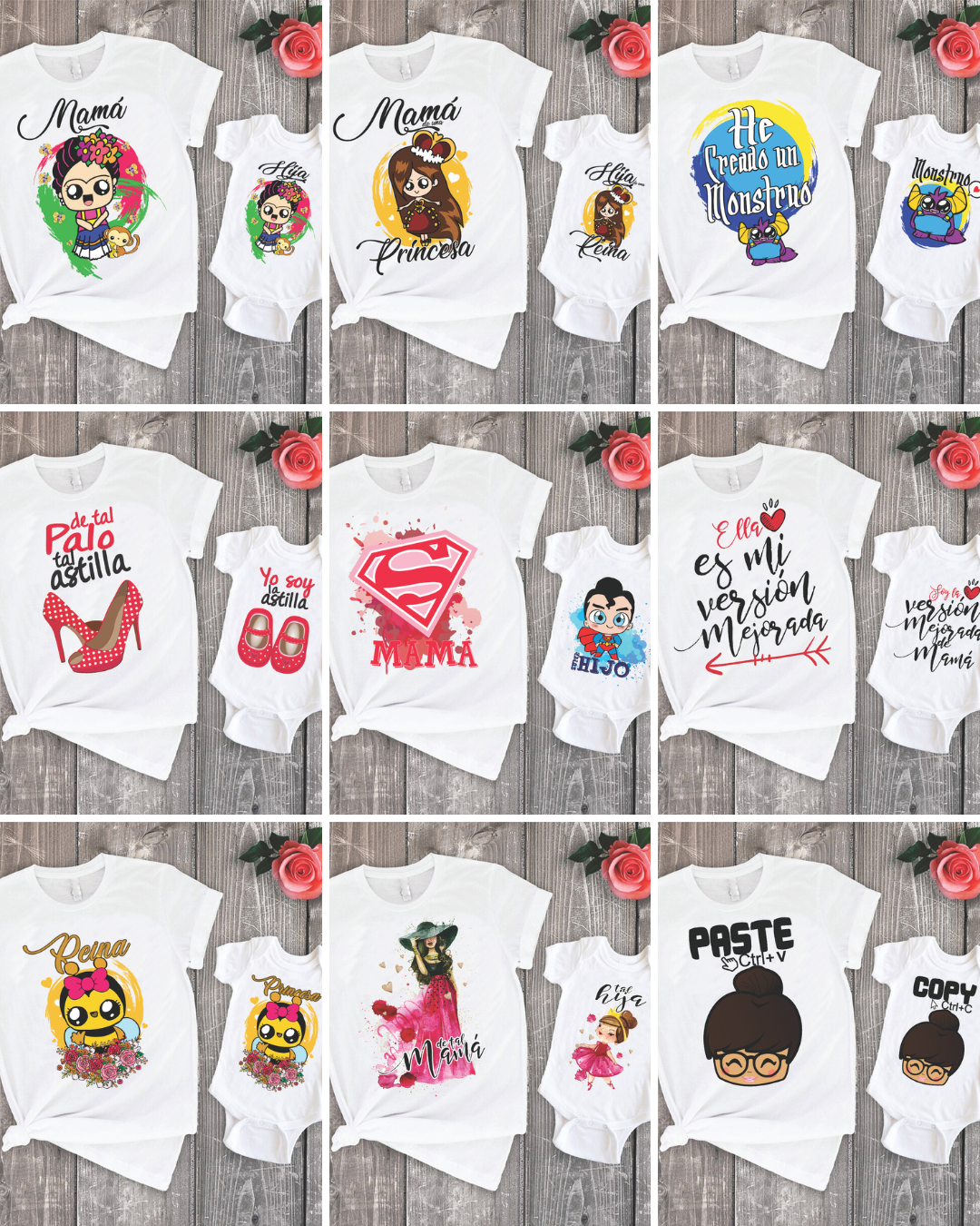 81 Camisas Mamá e Hijo-Hija Día de las madres