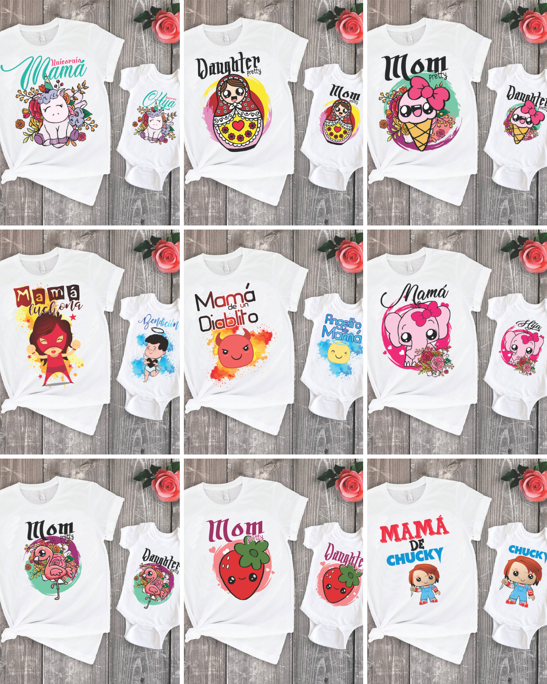81 Camisas Mamá e Hijo-Hija Día de las madres