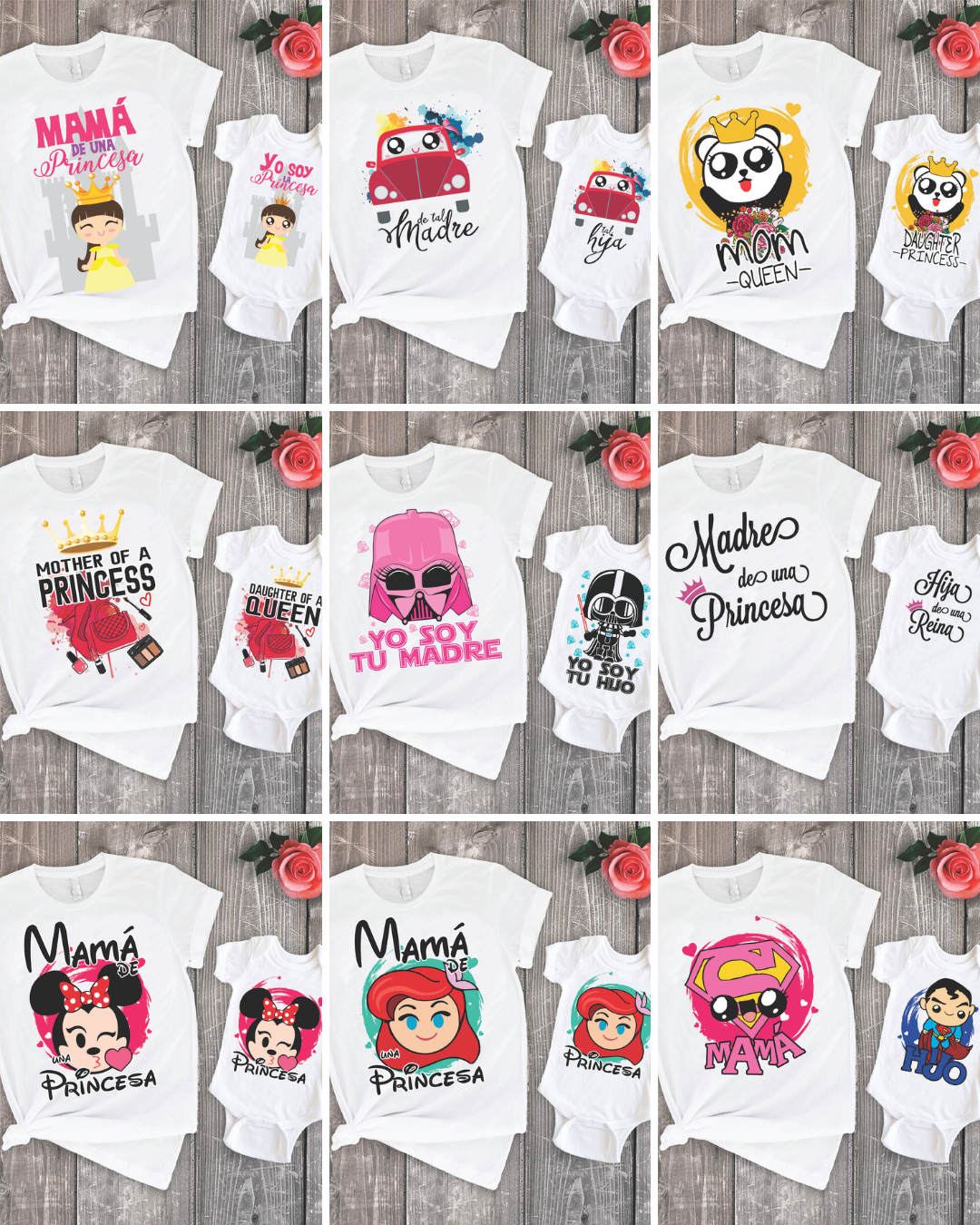 81 Camisas Mamá e Hijo-Hija Día de las madres
