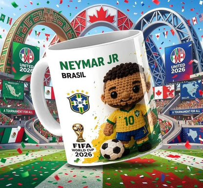 15 Tazas Jugadores Crochet Mundial