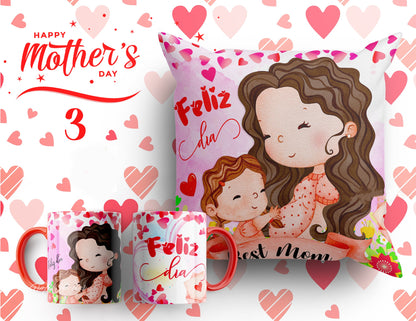 12 Tazas y Almohadas Madres
