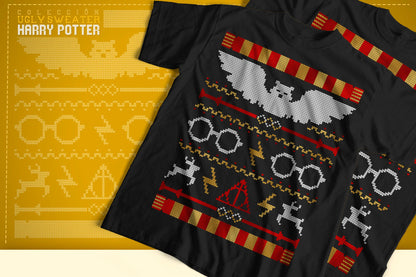8 Camisas Ugly Sweater Harry Potter