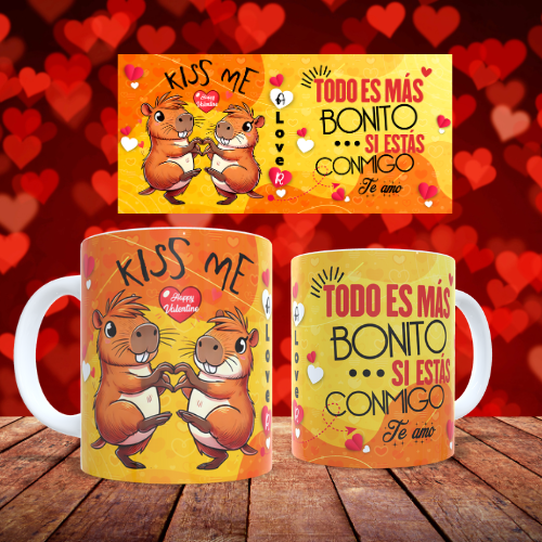 16 Tazas Capibara Parejas con Fotos