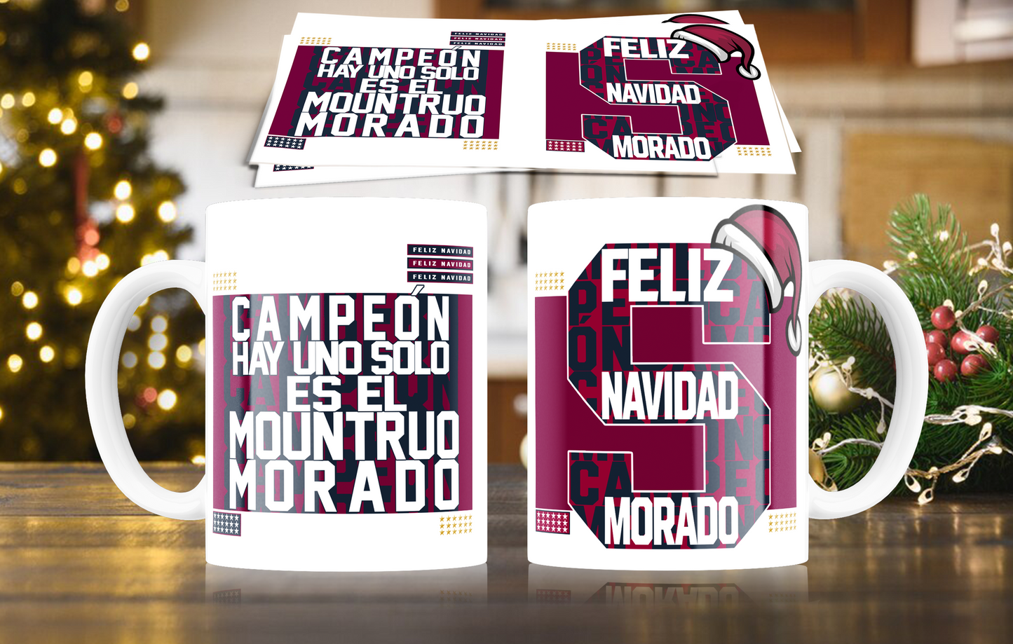 5 Deportivo Saprissa Christmas Mugs