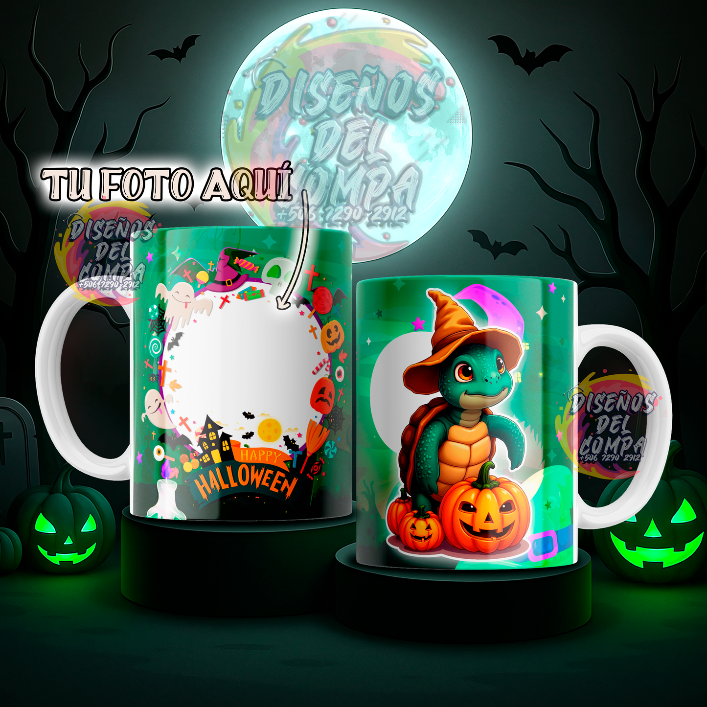 5 Halloween Mugs with Animals Costa Rica 01