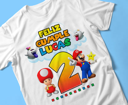 18 Camisas Mario Bros Cumpleaños