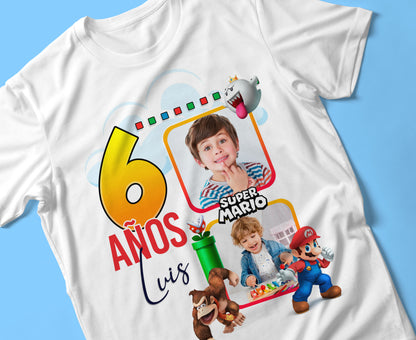 18 Camisas Mario Bros Cumpleaños