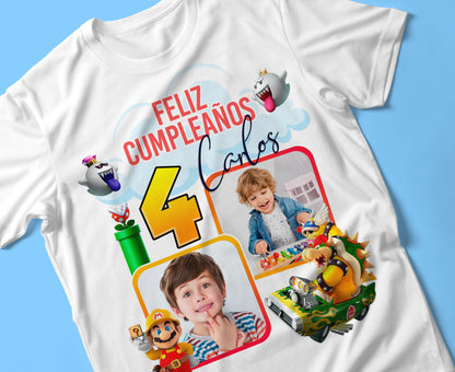 18 Camisas Mario Bros Cumpleaños