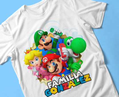 18 Camisas Mario Bros Cumpleaños