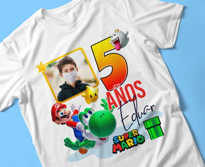 18 Camisas Mario Bros Cumpleaños