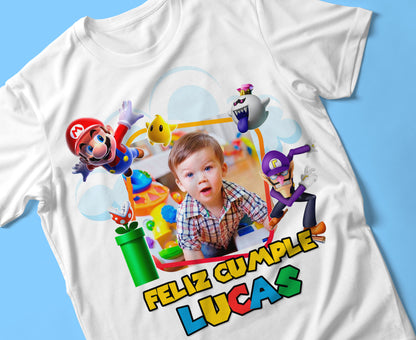 18 Camisas Mario Bros Cumpleaños