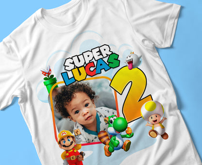 18 Camisas Mario Bros Cumpleaños