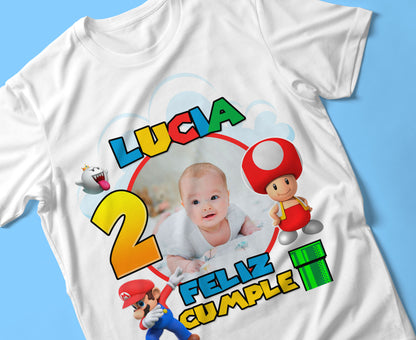 18 Camisas Mario Bros Cumpleaños