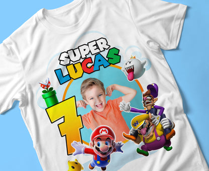 18 Camisas Mario Bros Cumpleaños