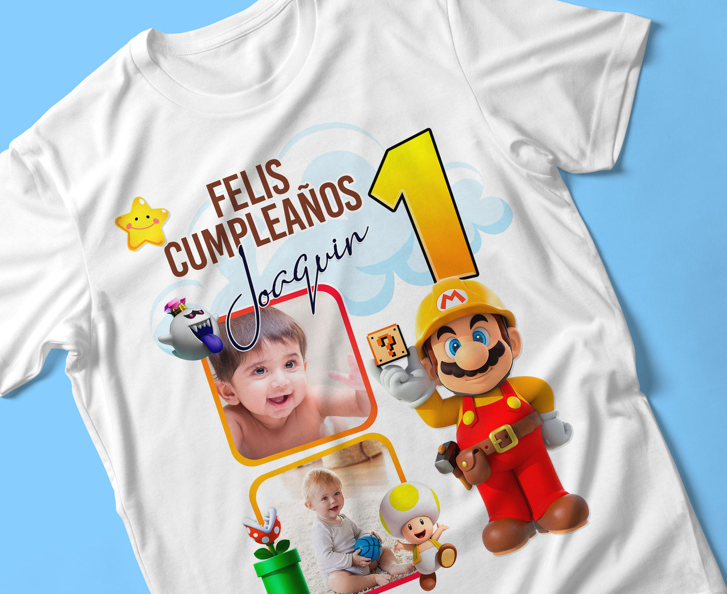 18 Camisas Mario Bros Cumpleaños