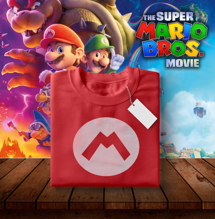 8 Camisas Mario Bros símbolos