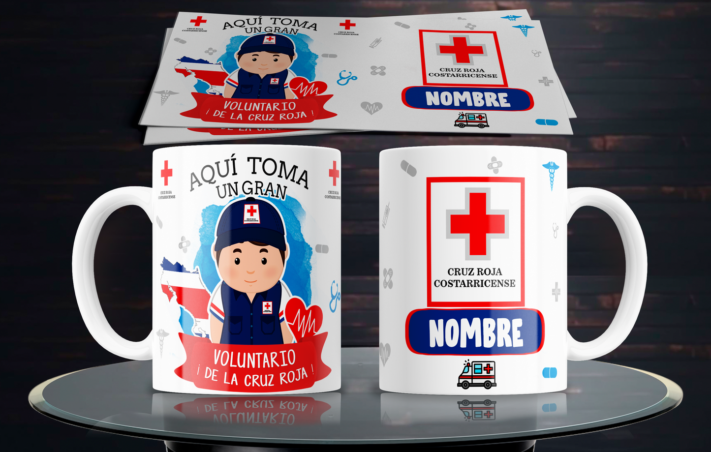 10 Costa Rican Profession Mugs (Men and Women)