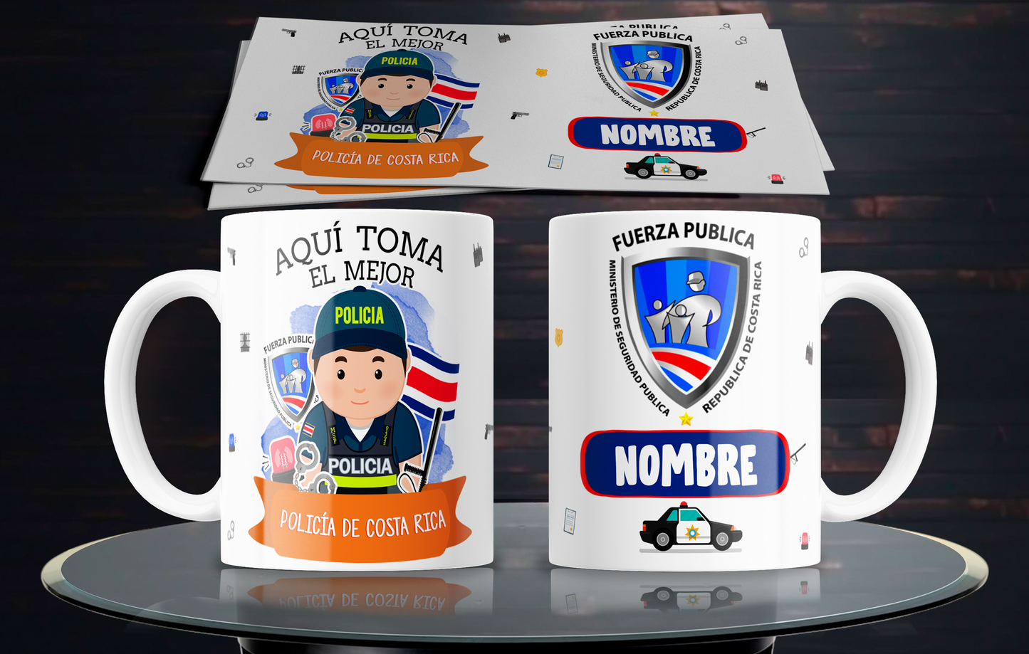 10 Costa Rican Profession Mugs (Men and Women)