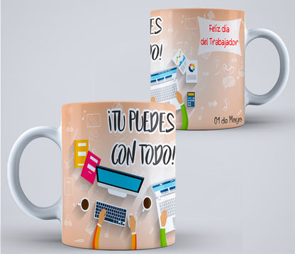 8 Tazas día del trabajador varios