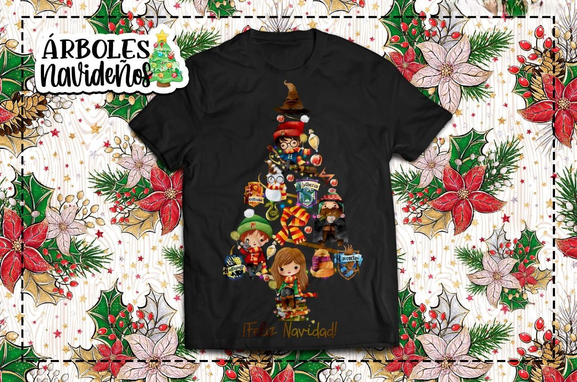 3 Camisas Arboles de Navidad Harry