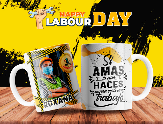 10 Tazas día del trabajador con foto