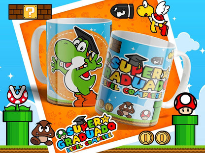 10 Tazas Mario Bros Graduados