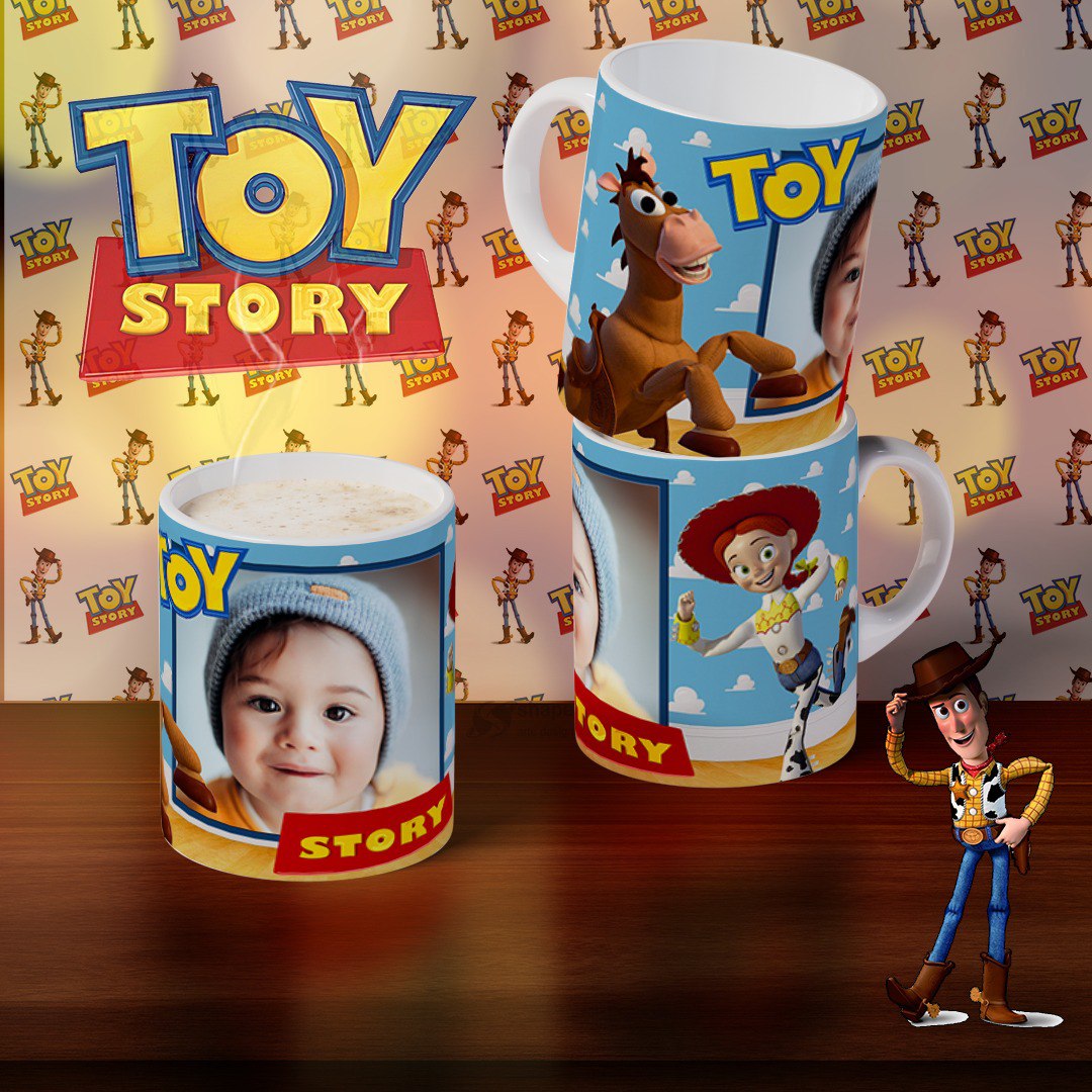 8 Tazas Toy Story con foto