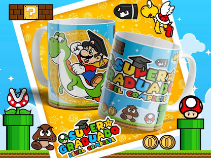 10 Tazas Mario Bros Graduados