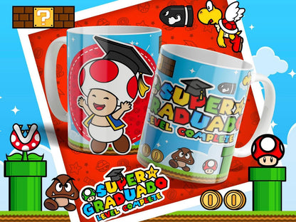 10 Tazas Mario Bros Graduados