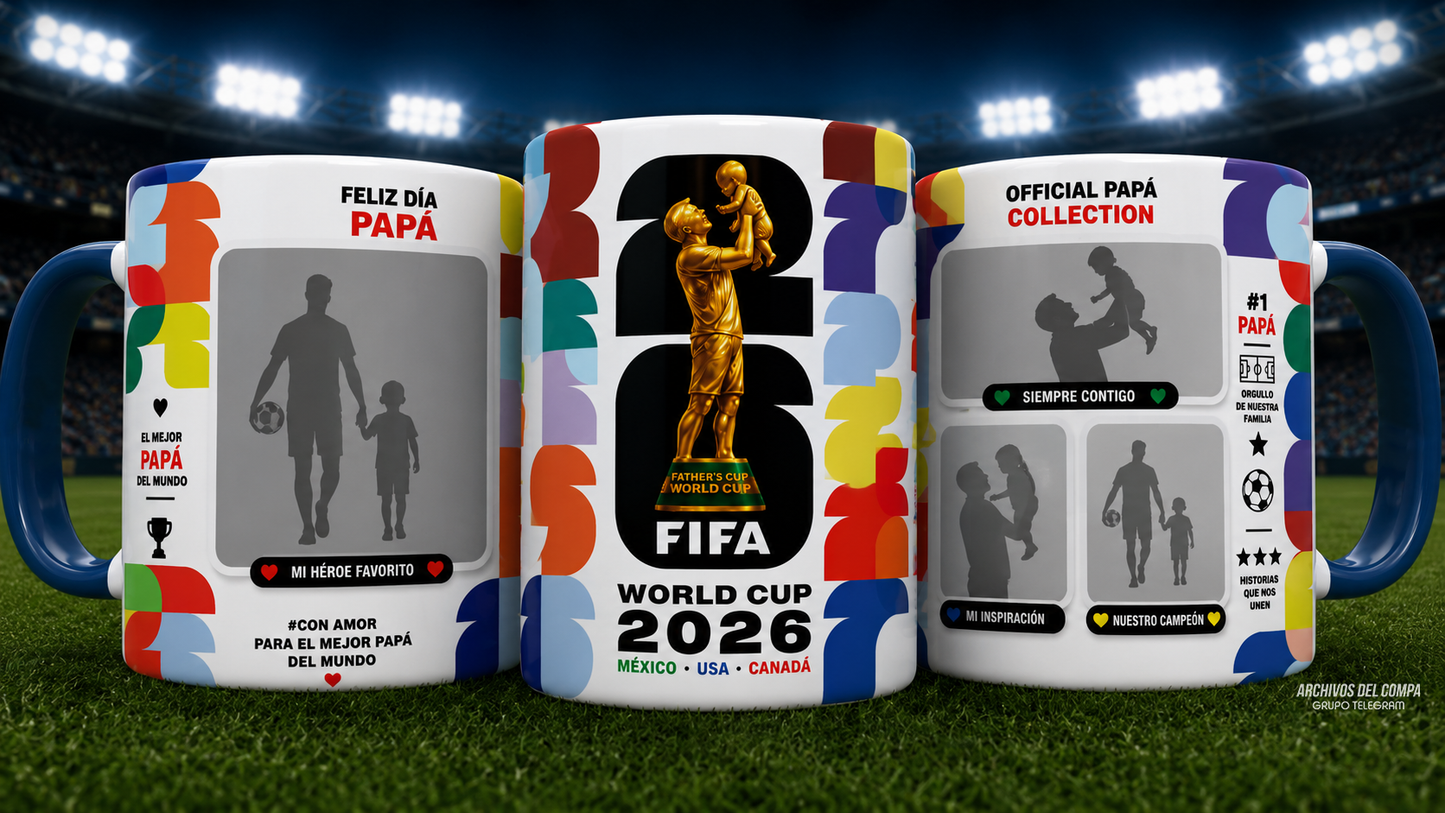 13 Tazas Albúm FIFA con foto papá