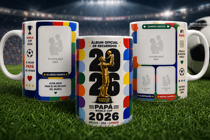 13 Tazas Albúm FIFA con foto papá