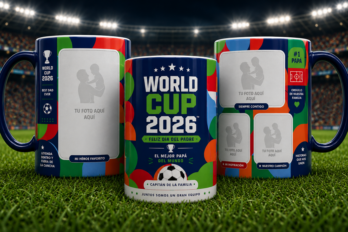 13 Tazas Albúm FIFA con foto papá