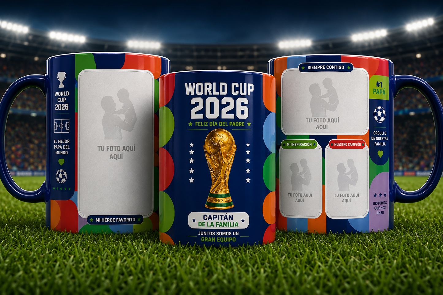 13 Tazas Albúm FIFA con foto papá