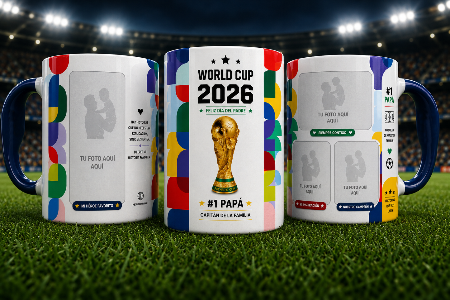 13 Tazas Albúm FIFA con foto papá